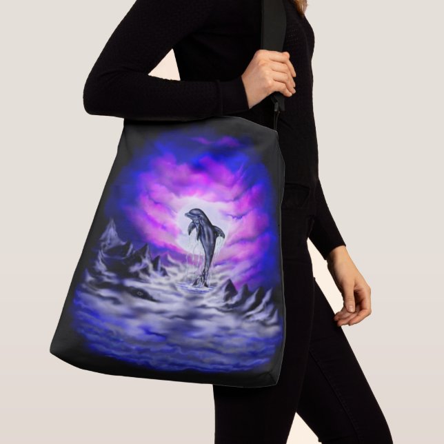 Moonlight Dolphin Crossbody Bag (Close Up)
