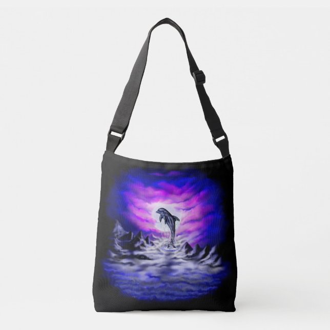 Moonlight Dolphin Crossbody Bag (Front)