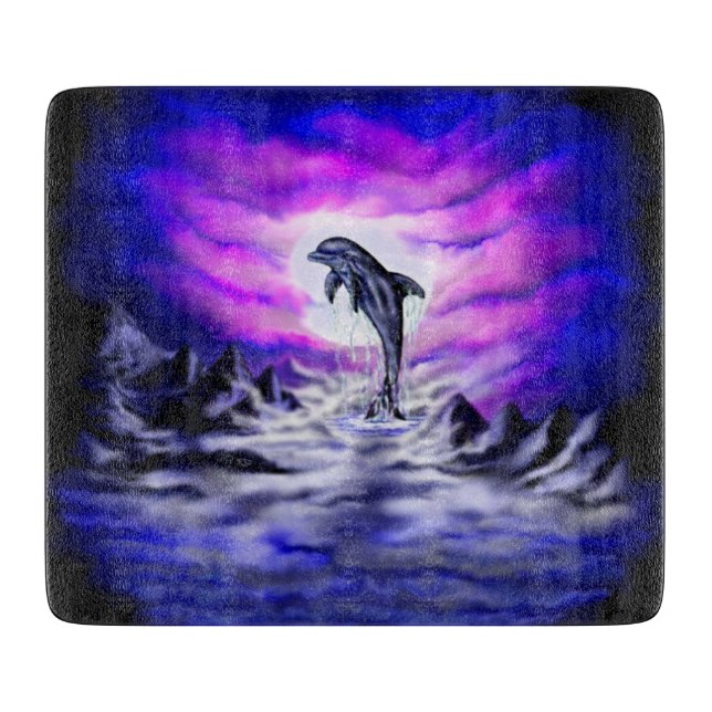 Moonlight Dolphin Cutting Board (Front)