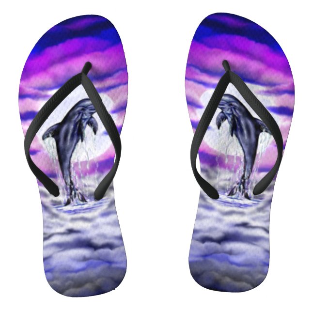 Moonlight Dolphin Flip Flops (Footbed)