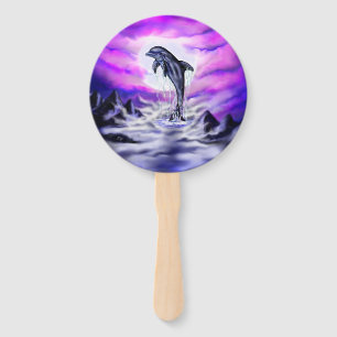 Moonlight Dolphin Hand Fan