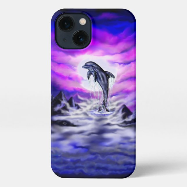 Moonlight Dolphin iPhone Case (Back)