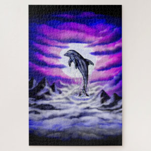 Moonlight Dolphin Jigsaw Puzzle