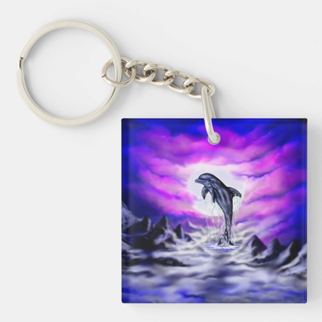 Moonlight Dolphin Key Ring (Front)