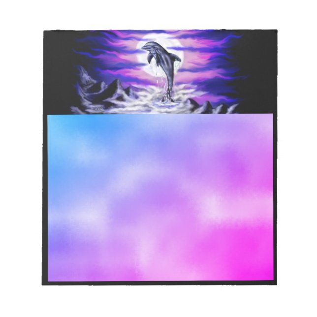 Moonlight Dolphin Notepad (Front)