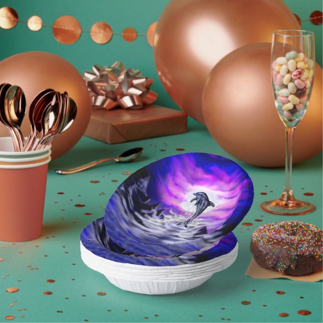 Moonlight Dolphin Paper Plate (Multi)