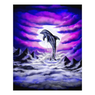 Moonlight Dolphin Photo Print