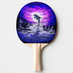 Moonlight Dolphin Ping Pong Paddle