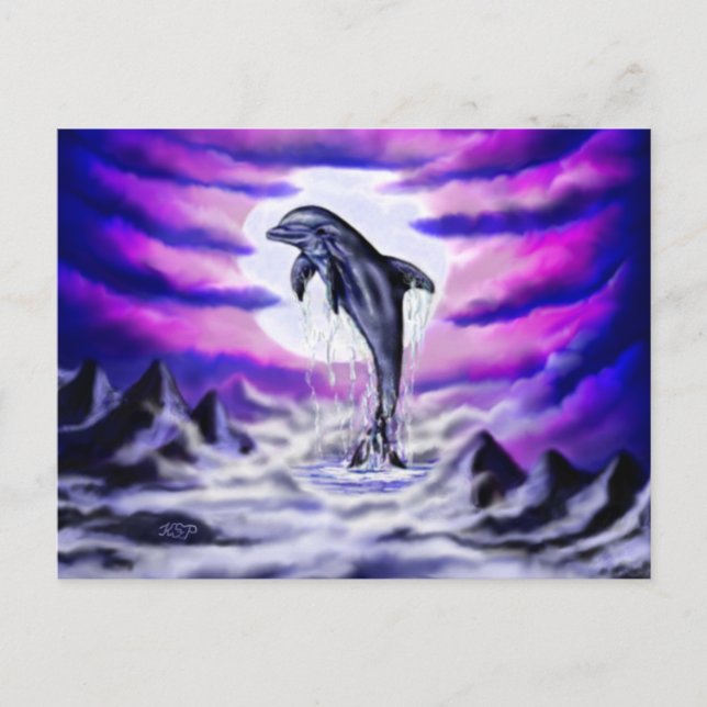 Moonlight Dolphin Postcard (Front)
