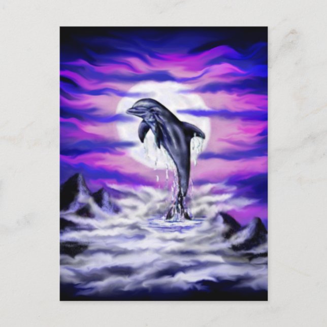 Moonlight Dolphin Postcard (Front)