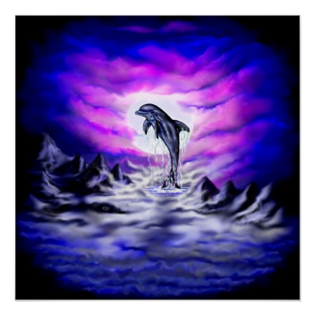 Moonlight Dolphin Poster (Front)