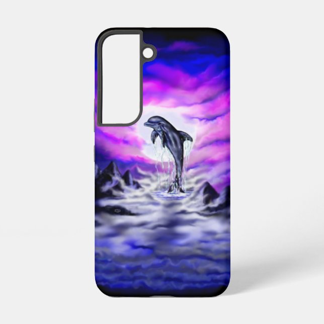 Moonlight Dolphin Samsung Galaxy S22 Case (Back)