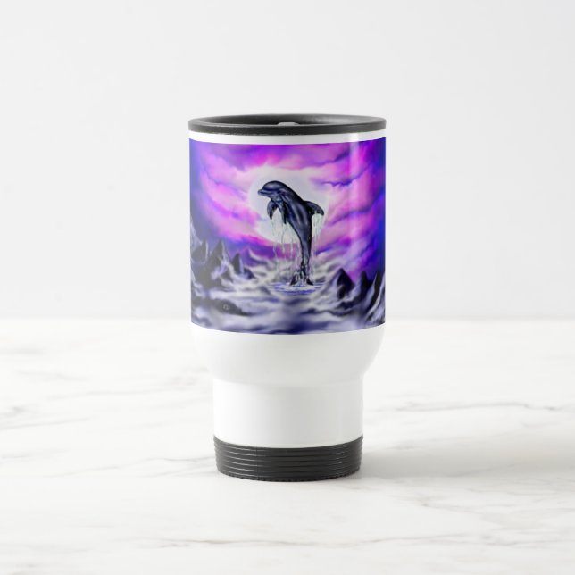 Moonlight Dolphin Travel Mug (Center)
