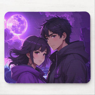 Moonlight Duo Anime Mousepad – Purple Night Editio