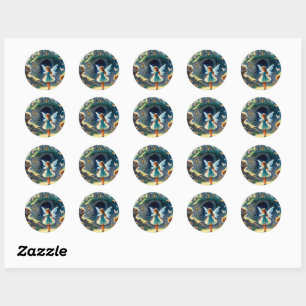 "Moonlight Enchanment The Fairy's Forest Classic Round Sticker