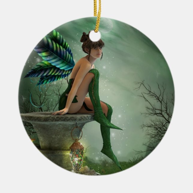 Moonlight Fairy Ceramic Tree Decoration (Front)