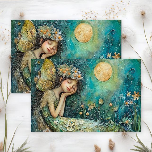 MOONLIGHT FAIRY GIRL DECOUPAGE TISSUE PAPER (MOONLIGHT FAIRY GIRL DECOUPAGE TISSUE PAPER)