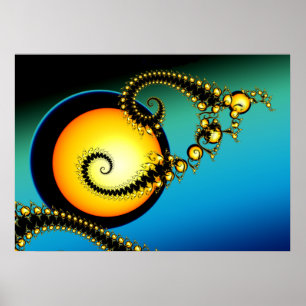 Moonlight Fractal Art Poster