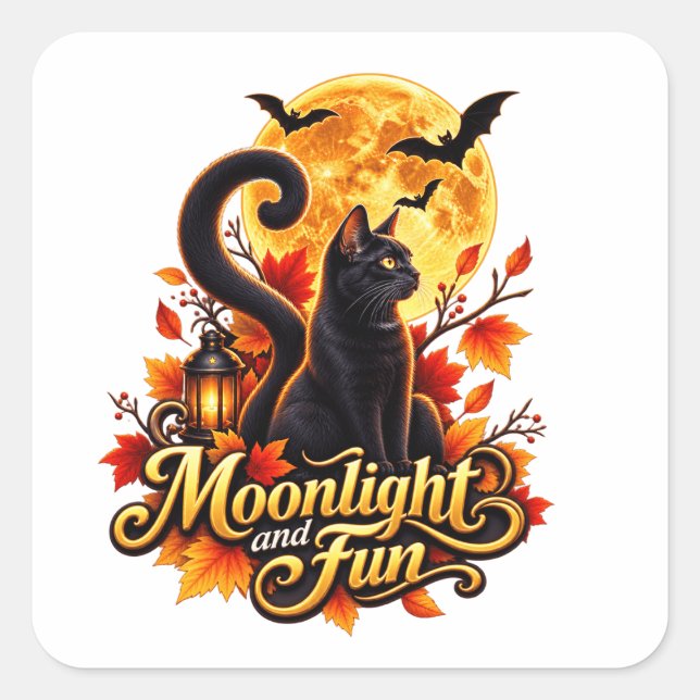 Moonlight & Fun Square Sticker (Front)