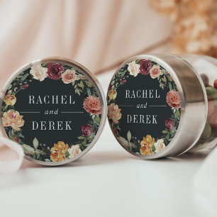 Moonlight Garden Floral Wreath Wedding Classic Round Sticker