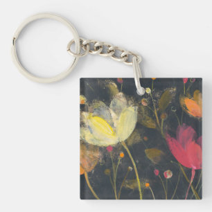 Moonlight Garden on Black Key Ring