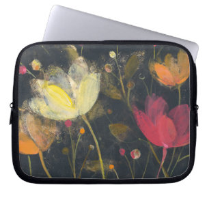 Moonlight Garden on Black Laptop Sleeve