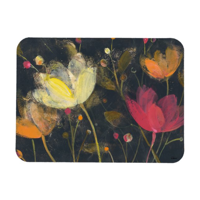 Moonlight Garden on Black Magnet (Horizontal)