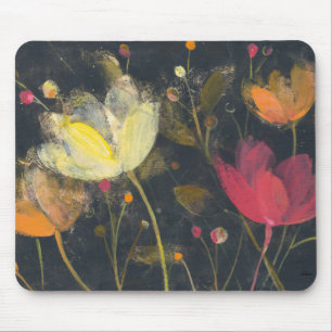 Moonlight Garden on Black Mouse Mat