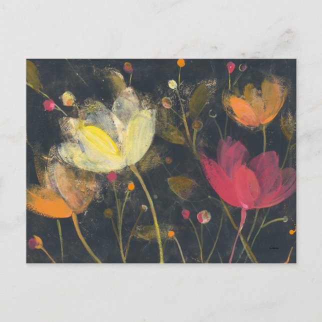 Moonlight Garden on Black Postcard (Front)