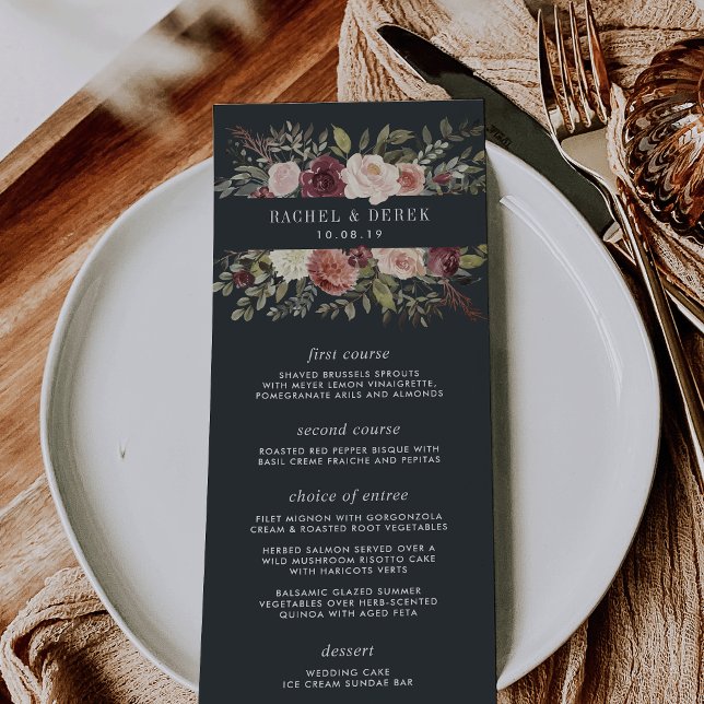 Moonlight Garden Wedding Menu Card (Creator Uploaded)