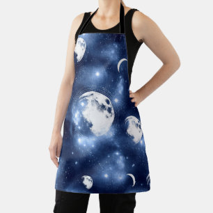 Moonlight Glow   Moon Phases in Sky Clouds Apron