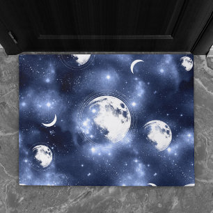 Moonlight Glow   Moon Phases in Sky Clouds Doormat
