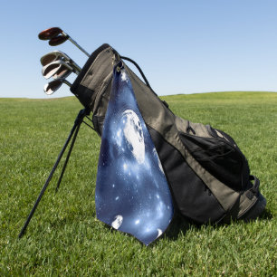 Moonlight Glow Moon Phases in Sky Clouds Golf Towel