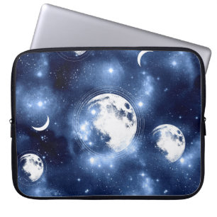 Moonlight Glow   Moon Phases in Sky Clouds Laptop Sleeve