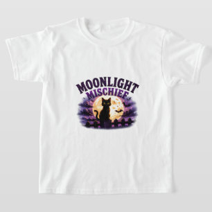 🐈⬛ Moonlight Halloween Black Cat Saying 🌕 T-Shirt