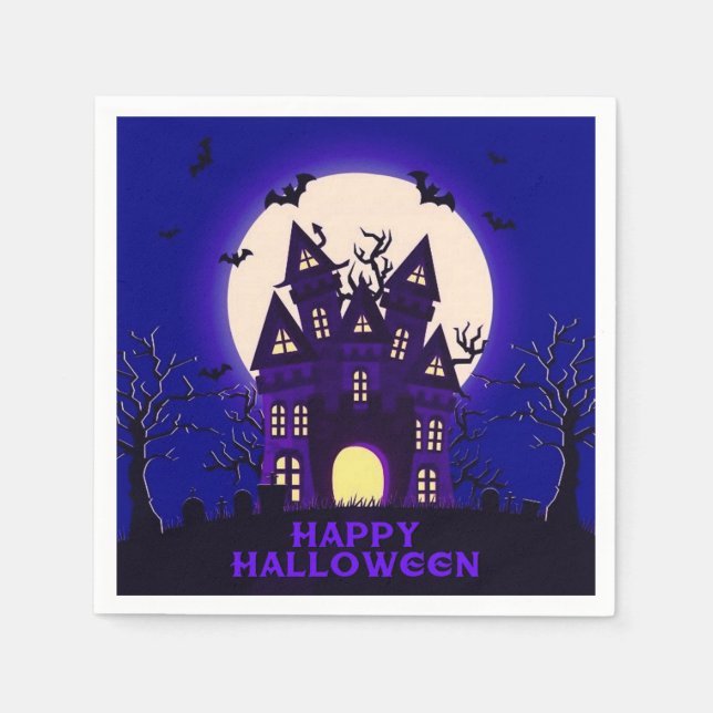 Moonlight Haunted Mansion Napkin (Front)