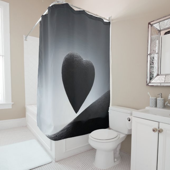 Moonlight Heart Shape Night Sky Shower Curtain (In Situ)
