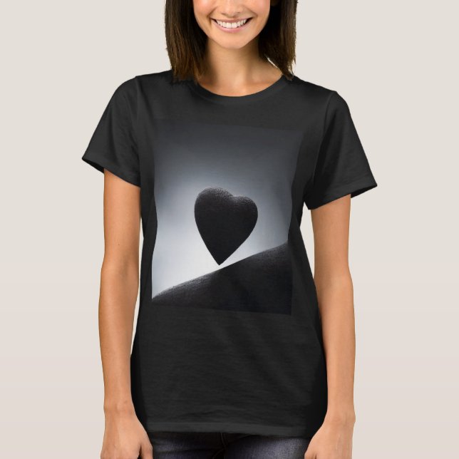 Moonlight Heart Shape Night Sky T-Shirt (Front)