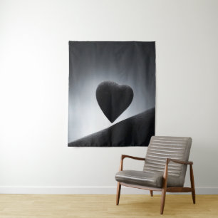 Moonlight Heart Shape Night Sky Tapestry