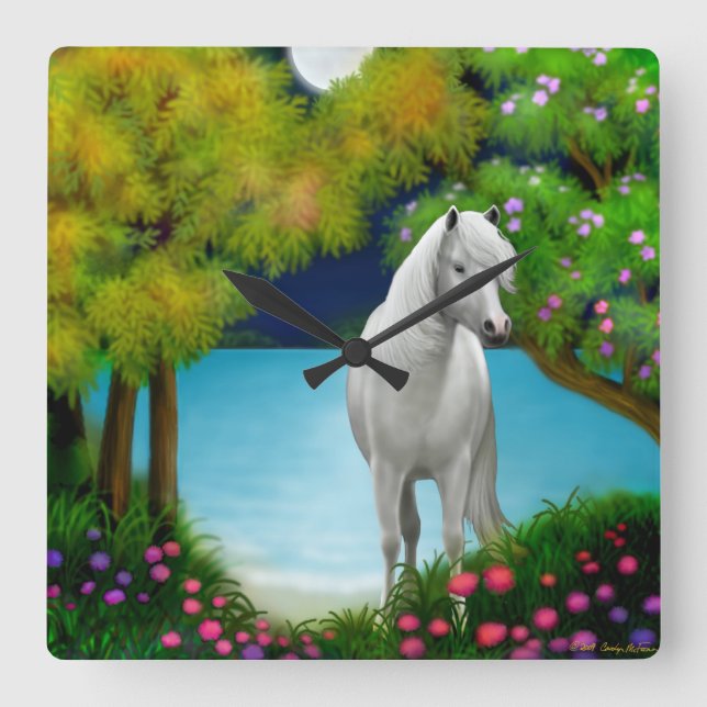 Moonlight Horse Wall Clock (Front)
