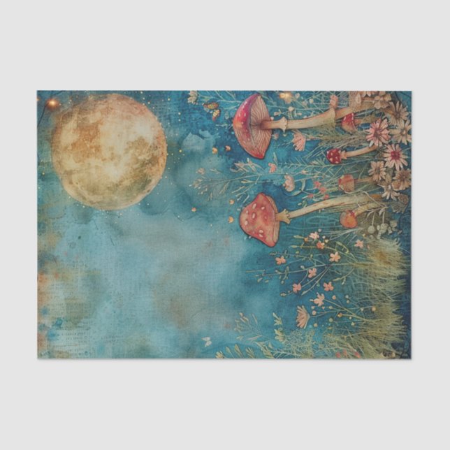 Moonlight in the Fairy Garden Decoupage Tissue Paper (Front)