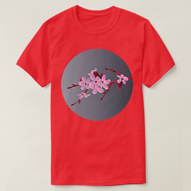 Moonlight Japanese Sakura Cherry Blossom  T-Shirt (Design Front)