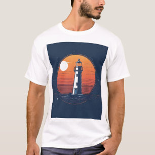 Moonlight Lighthouse Serenity. T-Shirt
