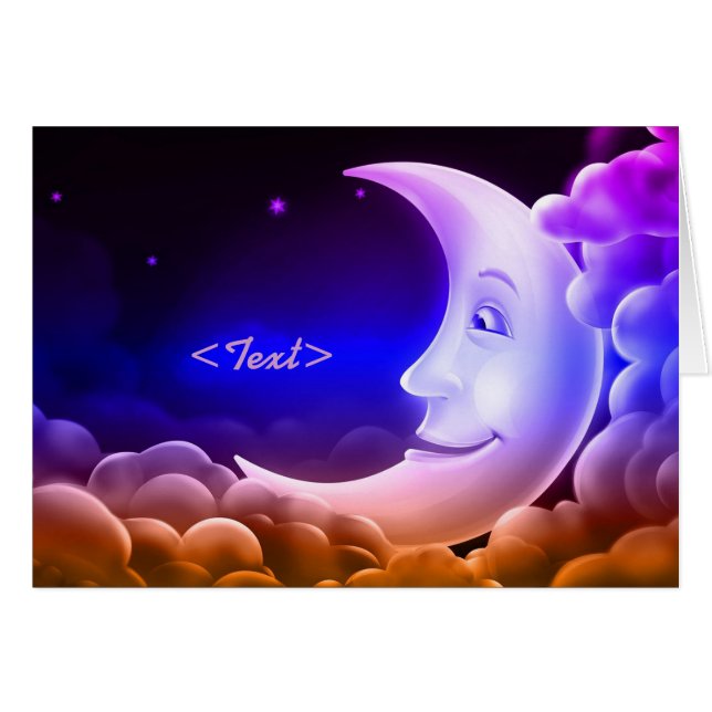 Moonlight Memories Moon Note Card (Front Horizontal)
