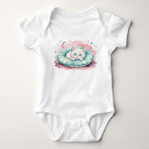 Moonlight Nap – Cozy Kitten Dreams Baby Bodysuit