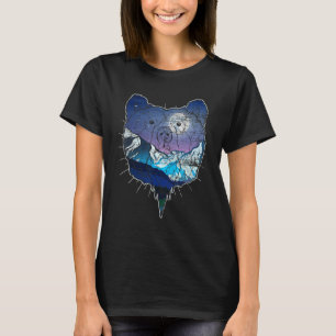 Moonlight Nature Full Moon Glacier Mountain Landsc T-Shirt