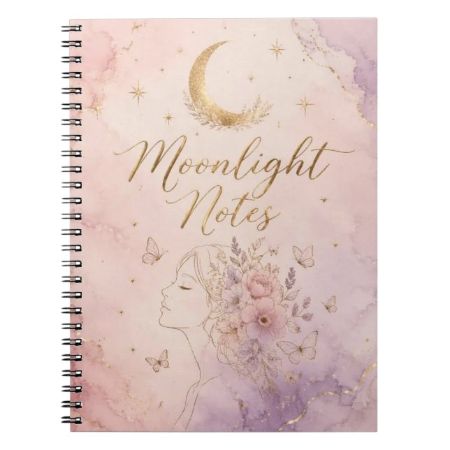 moonlight notes aesthetic celestial magic journal (Front)