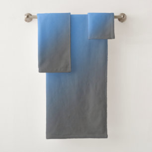 Moonlight Ombre Grey & Blue Bath Towel Set