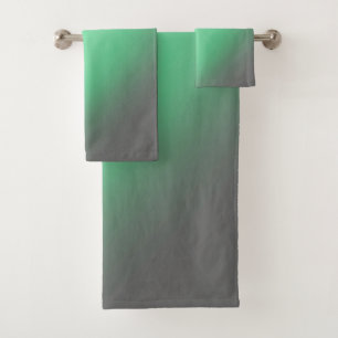 Moonlight Ombre Grey & Green Bath Towel Set
