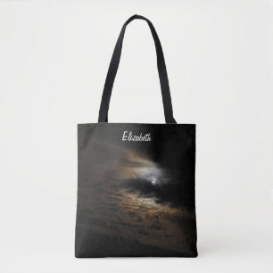 Moonlight on Clouds Night Sky Photo Personalised Tote Bag